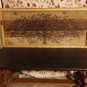 Hanging wood art of tree